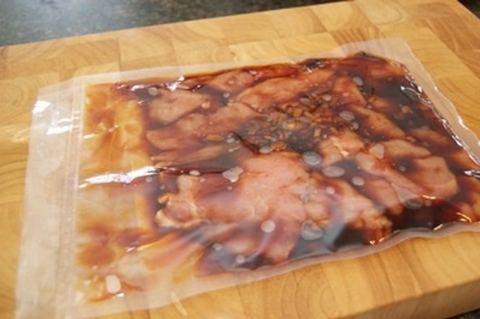 Step 2. Bag it, you can place the meat, vegetables or fish in a bowl or even a bag with your sauce in it.