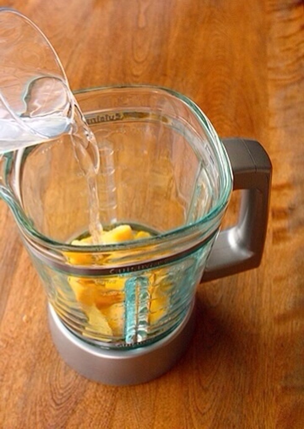 Step 2. Combine ingredients into a blender, adding the water last. Blend together for 1-3 minutes until smooth.