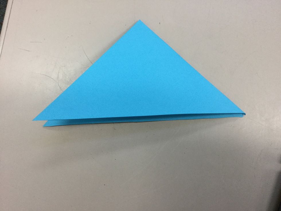 Step 2: Fold in half again point to point.