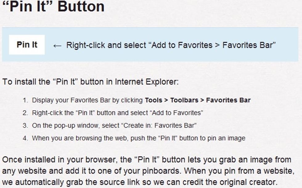Step 2: Install the pin it button