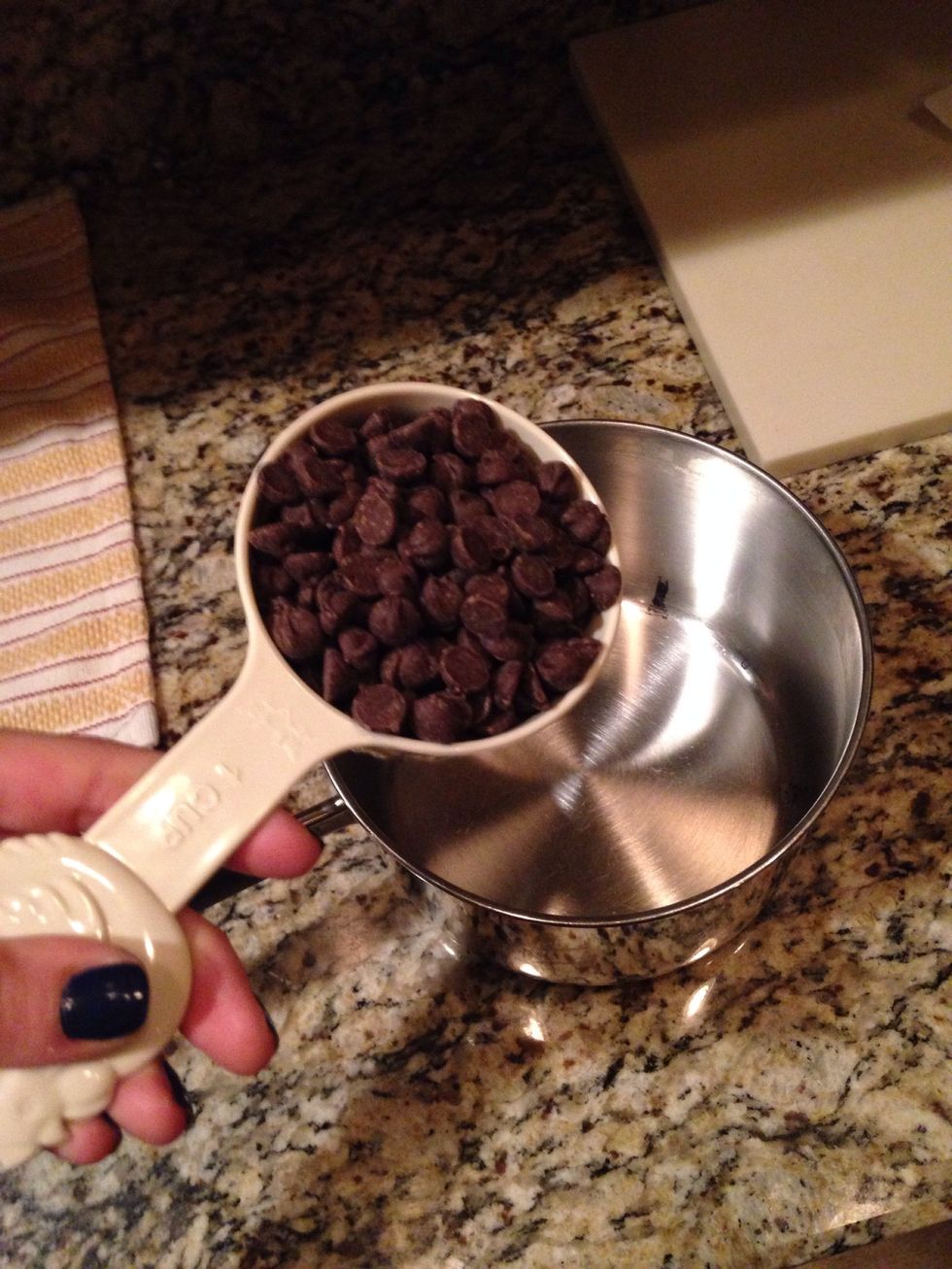 Step 2: Measure out 1 cup of Chocolate Chips.