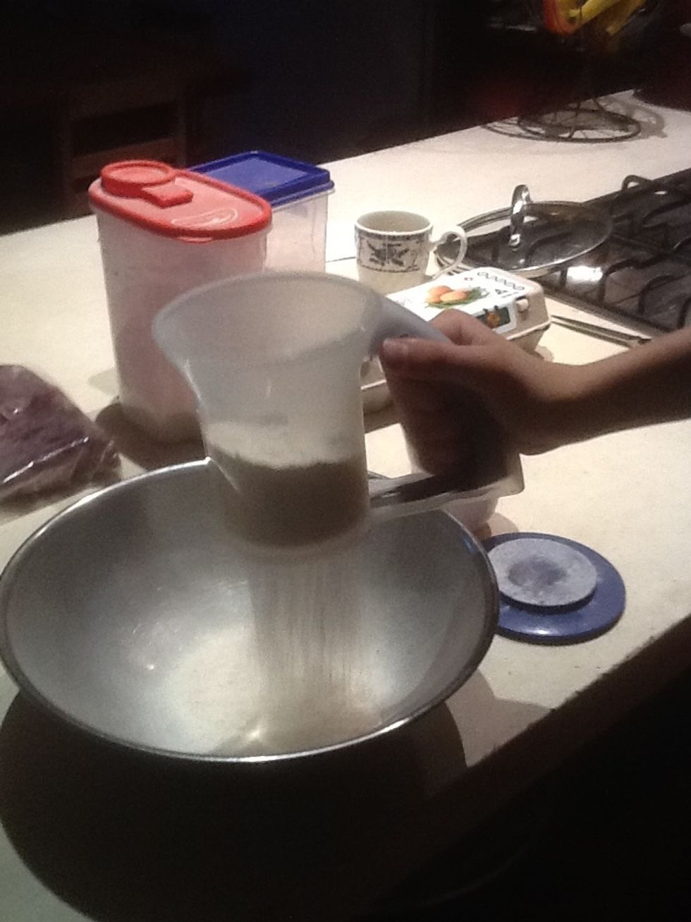 Step 2: Sift SRF into a large bowl.