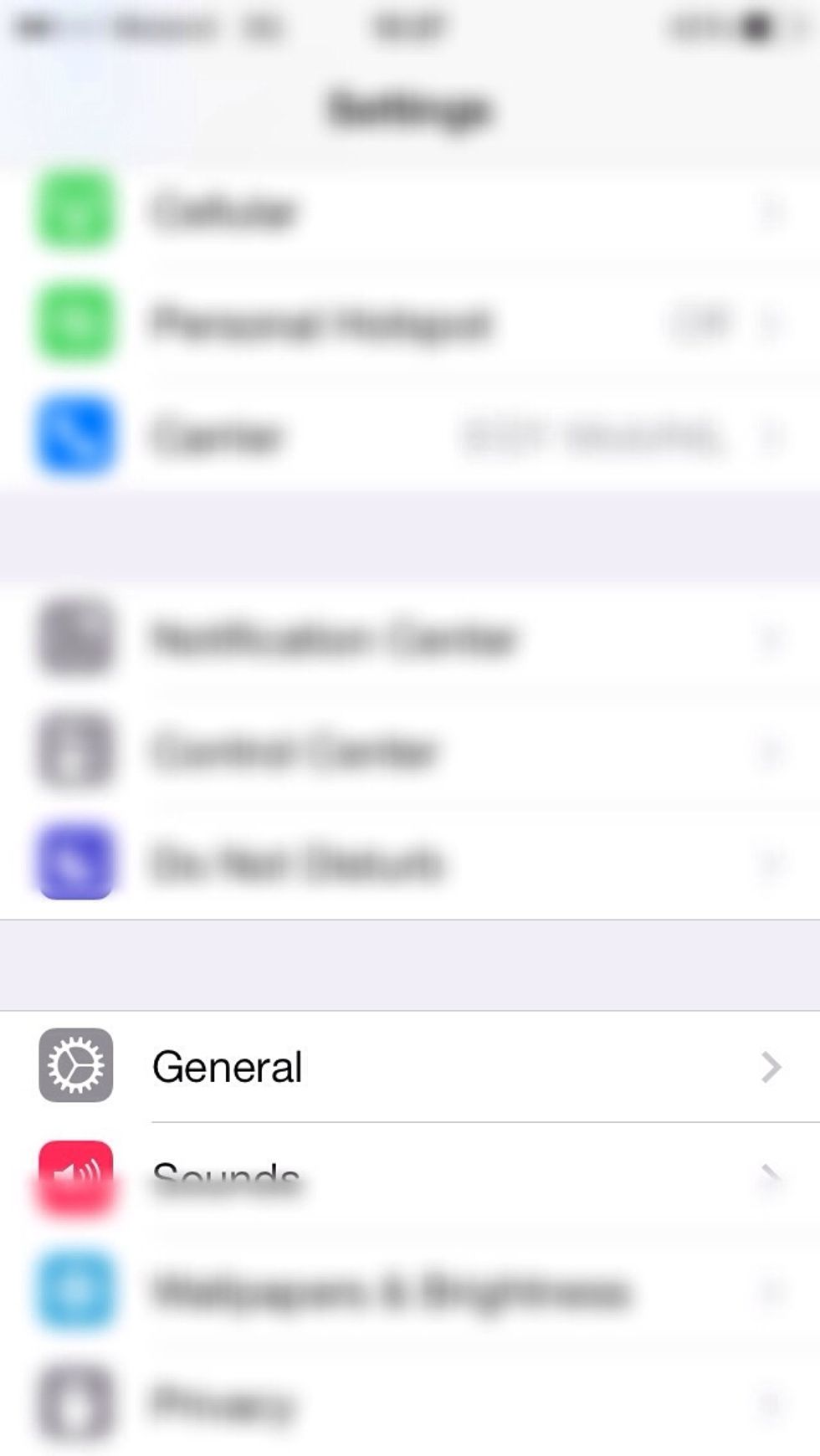 Step 2: tap at (General)