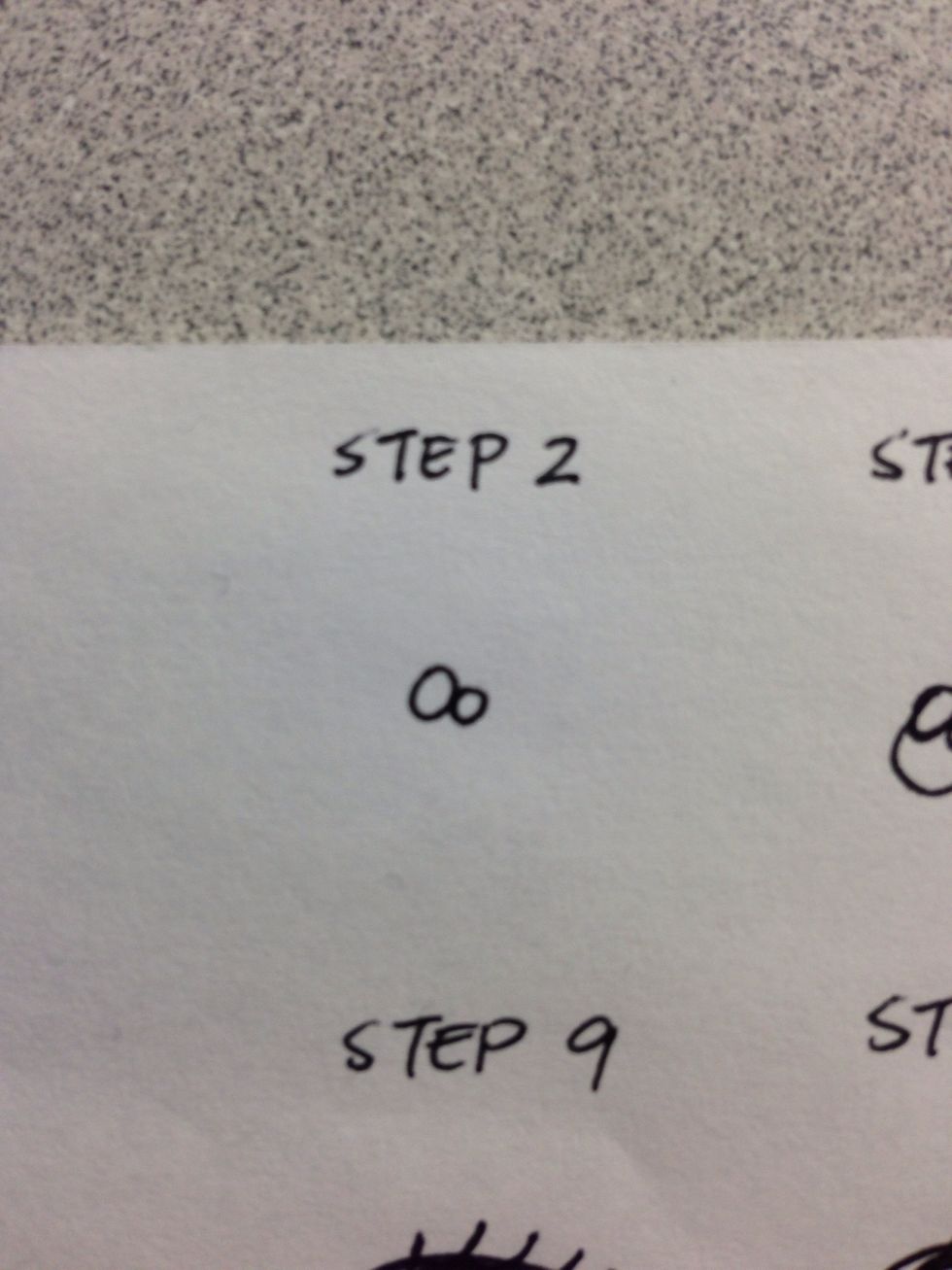 Step 2 (write) -> see your skill get better as we go ! Even a mistake can turn into art so no worries if you mess up or if it doesnt look exact just have fun ! Draw another circle next to circle one