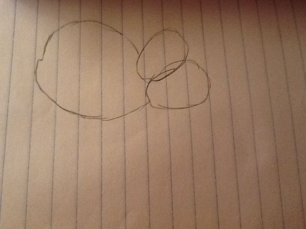 Step 2 you will have to draw 2 small circles and then a big one with a curve half way down the front end. But for me I'm doing a flower.