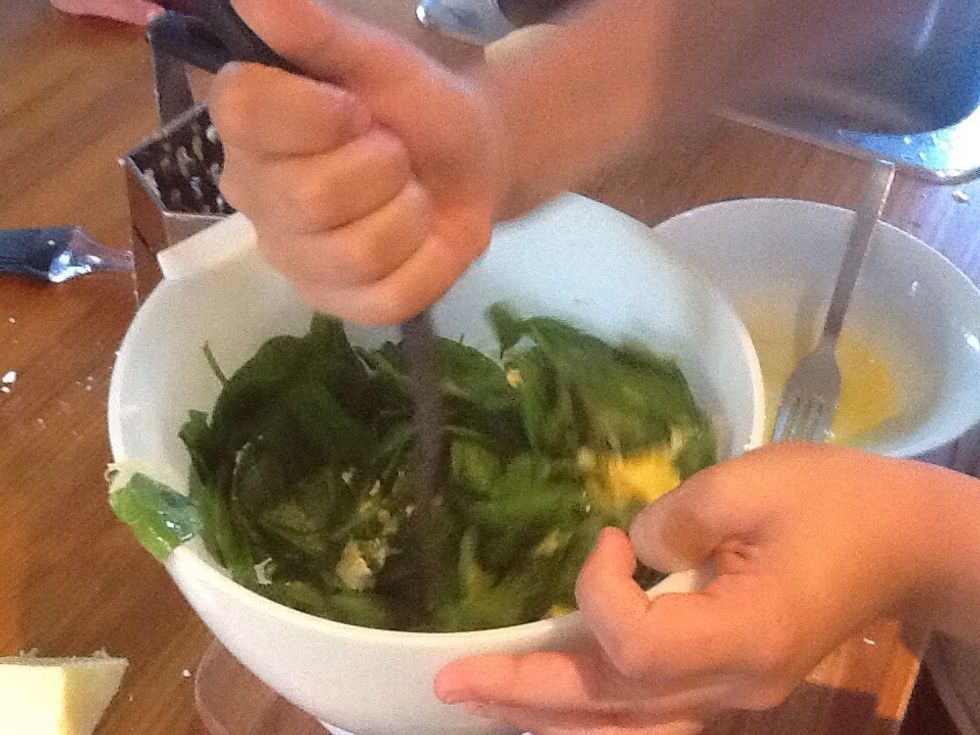 Step 2e) Mix all the ingredients in the mixing bowl until well combined.