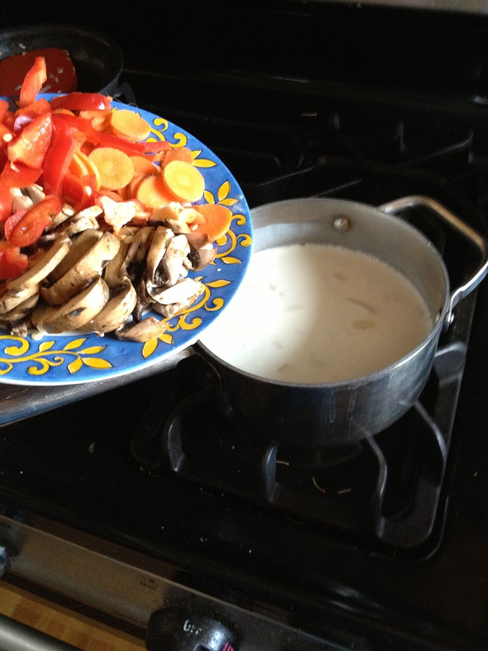 Step 3: Add veggies and let simmer for 1-2 minutes before serving.
