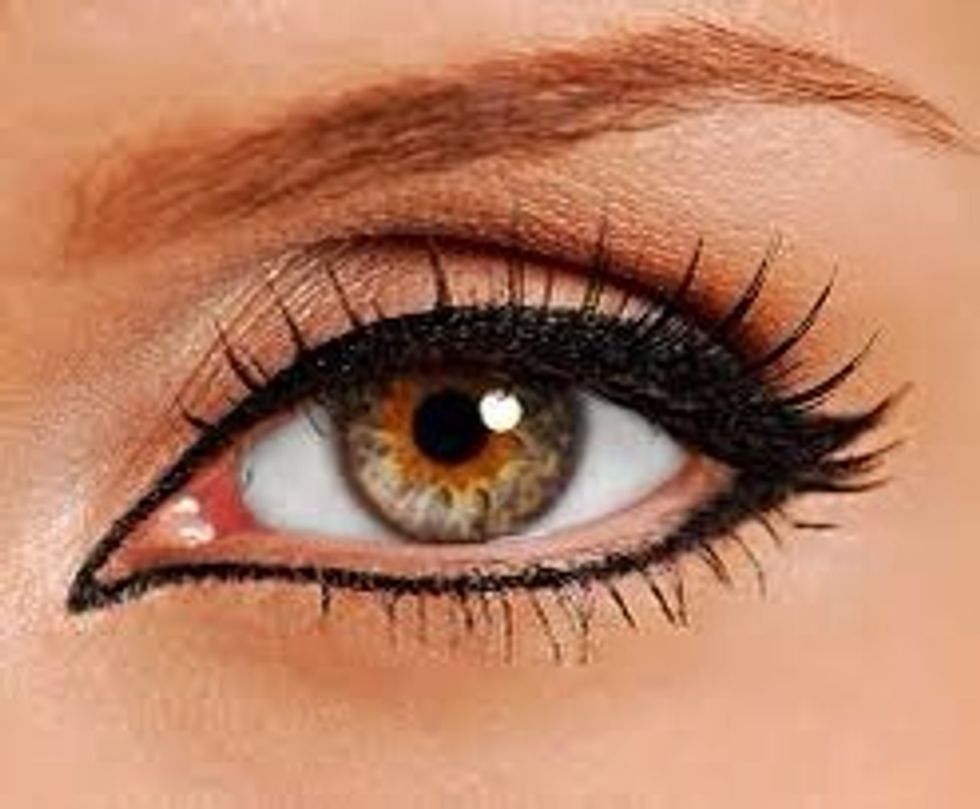 Step 3: eyeliner can be applied on the top of your eyelid and on the bottom of your eye. You can have it going down the eye all the way, half way or a quarter of the way.