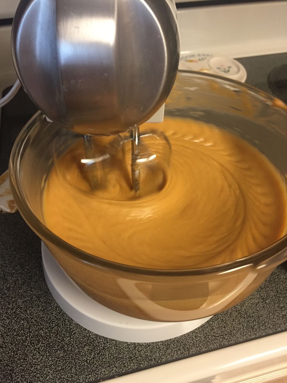 Step 3 Mix together dry ingredients in a separate bowl. Then Slowly mix dry ingredients into batter with an electric mixer at low speed.