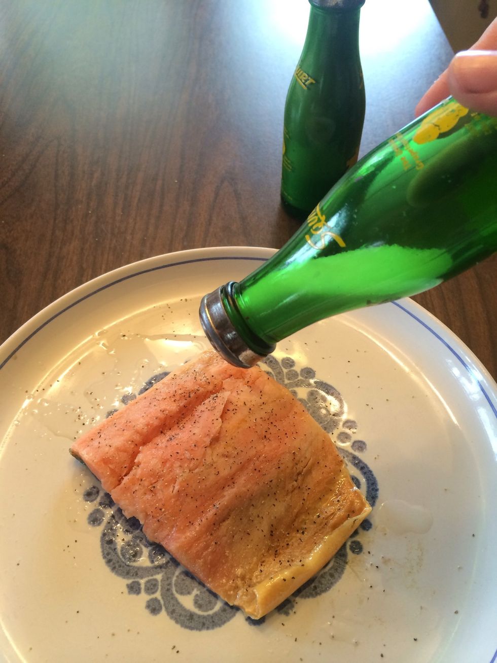 Step 3: Salt and pepper the flesh side