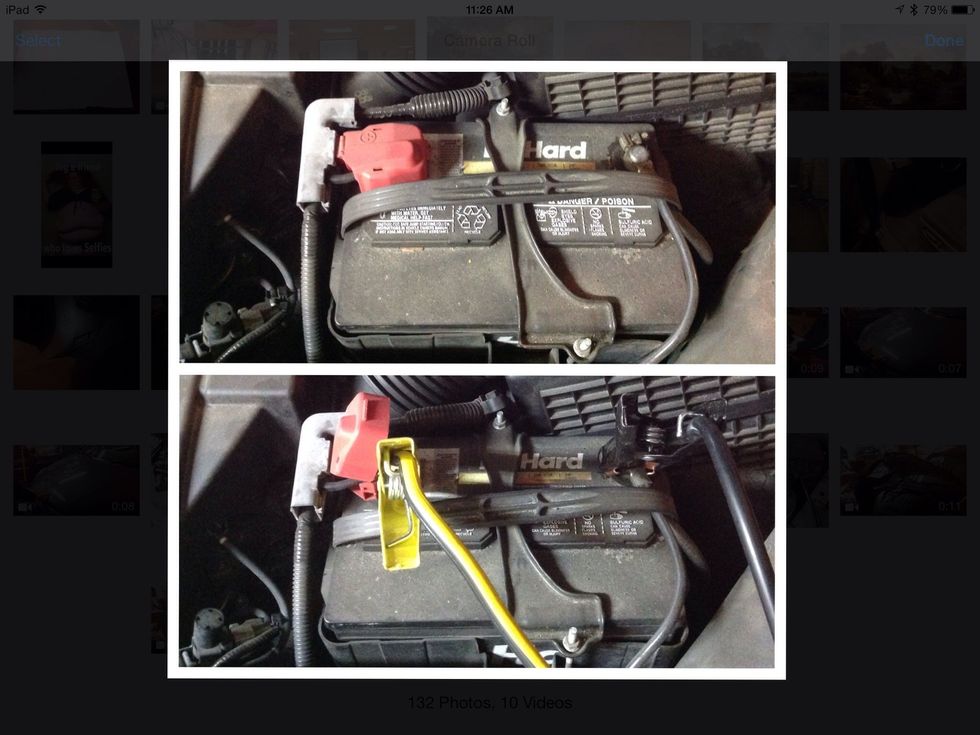 Step 4: Attach the cables to the battery of the functioning car.