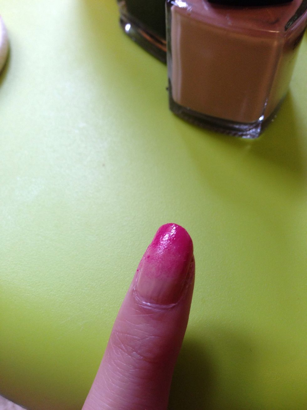 Step 4: Dab the sponge over the tip of your nails, move slowly towards the middle of the nail. Dab more towards the tip, and less towards the middle to get the gradient effect