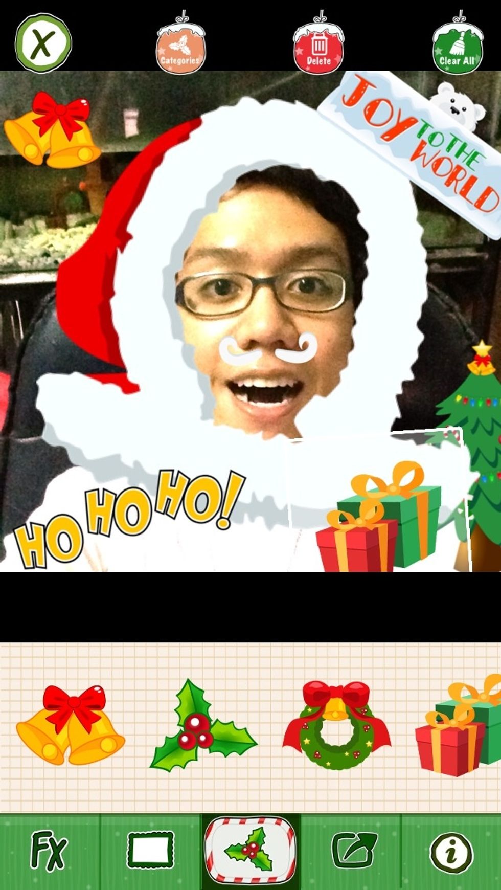 Step 4: Drag your finger to rotate, pinch, and move an item in everywhere on your photo.