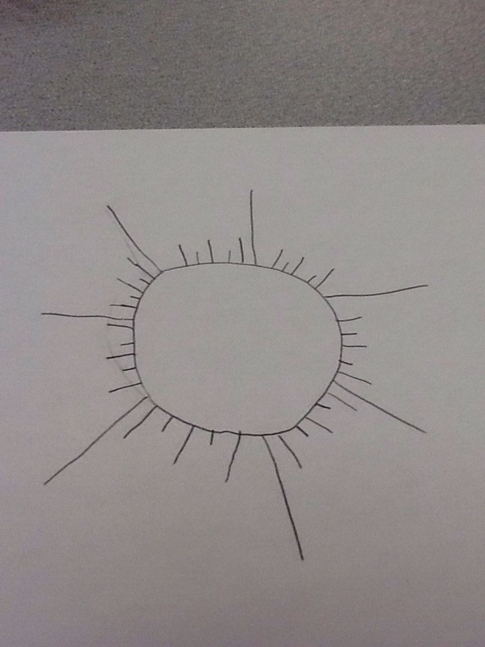 Step 4: Draw two lines smaller than the ones you just drew in between each line.