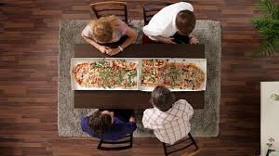 Step 4. Then sit down at your dinner table.