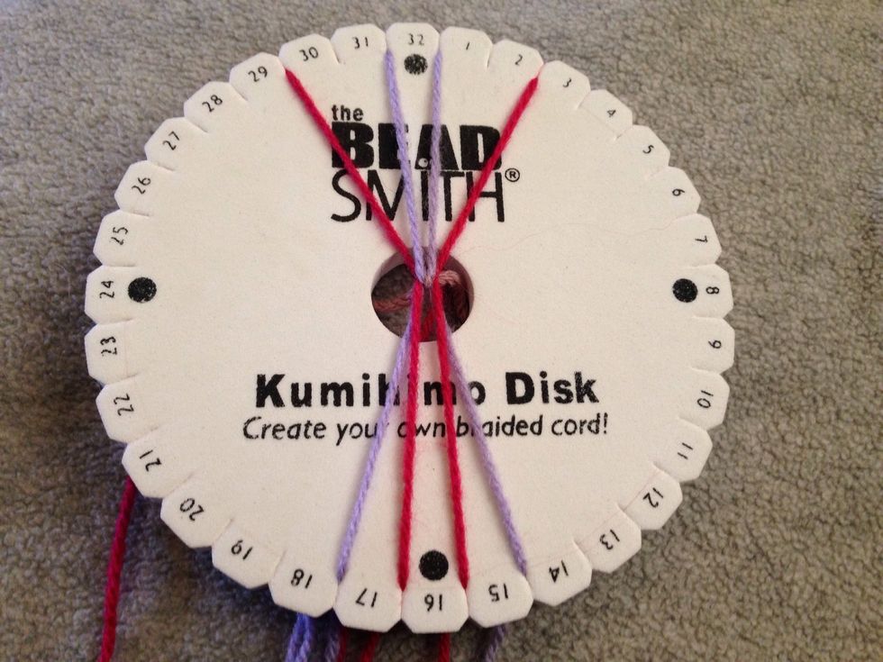 STEP 4 - Then thread 1 down to 15.