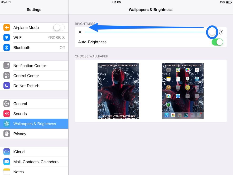 Step 4: WITH YOUR FINGER HOLD ON TO THE CIRCLE (which is circled) AND DRAG IT TO THE LEFT SIDE