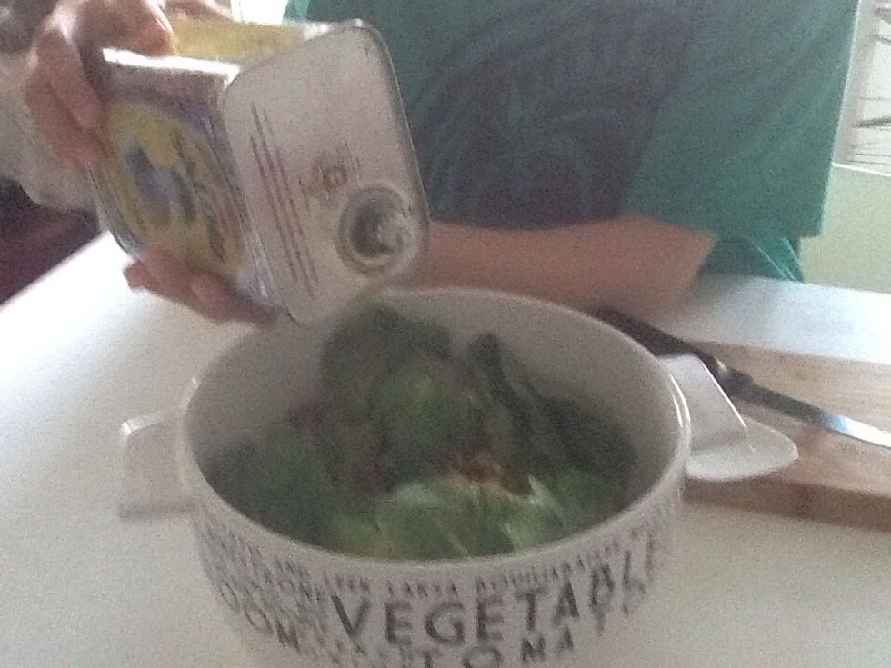 Step 5. Add olive oil into the bowl.