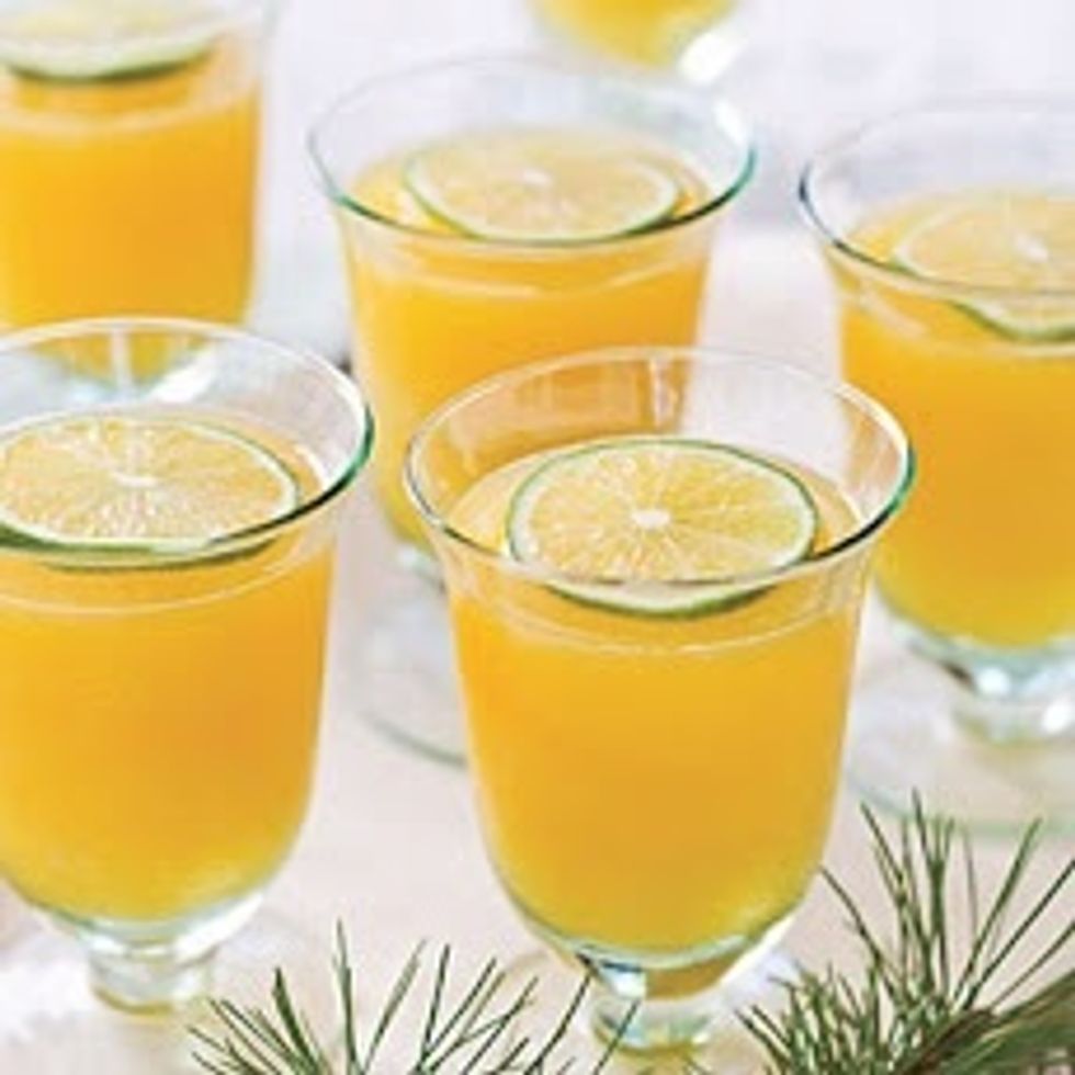 Step 5: Break up ice crystals with a fork and scoop mixture into a glass or tall, narrow glass, serve with spoon a straw, put a slice of line on the edge of glass.