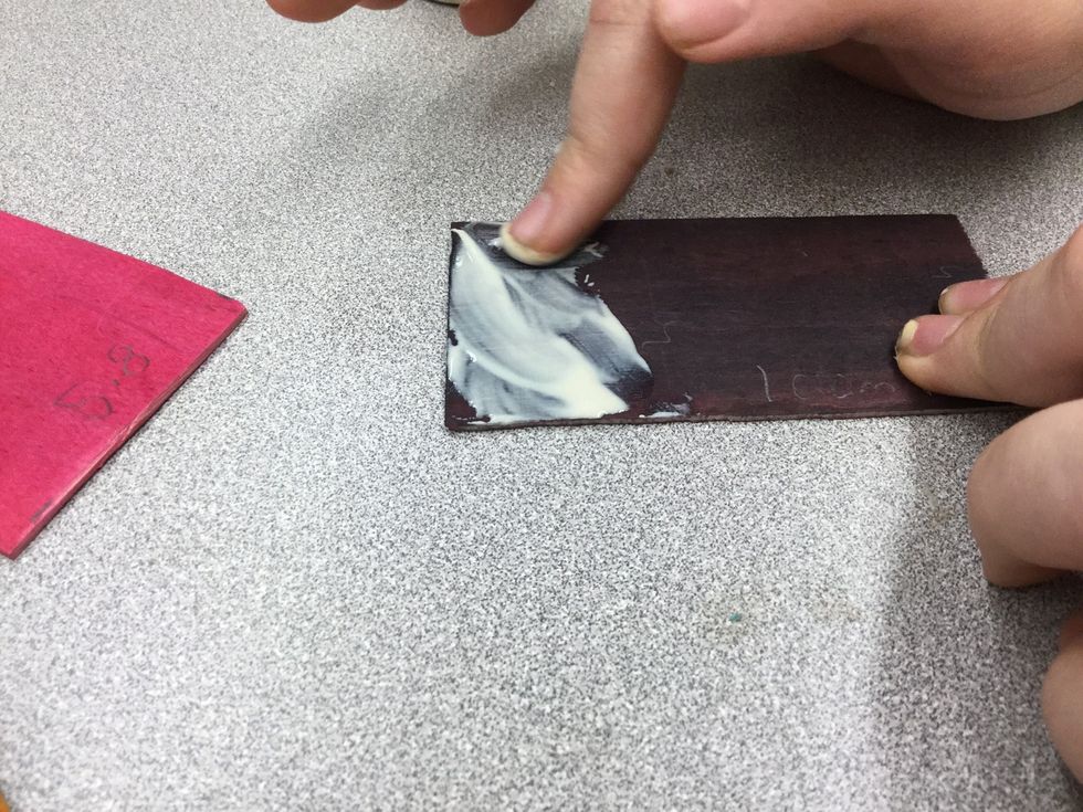 step 5: continue to glue your vaneers until you reach the last one.