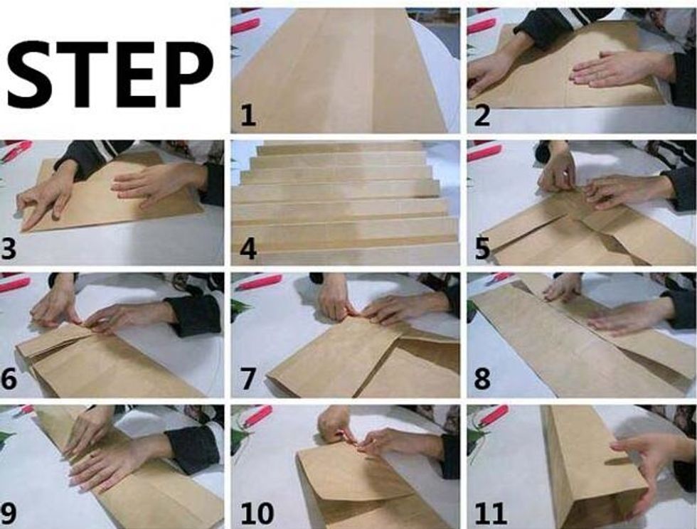 Step 5: Fold paper construction:(1)make paper mark