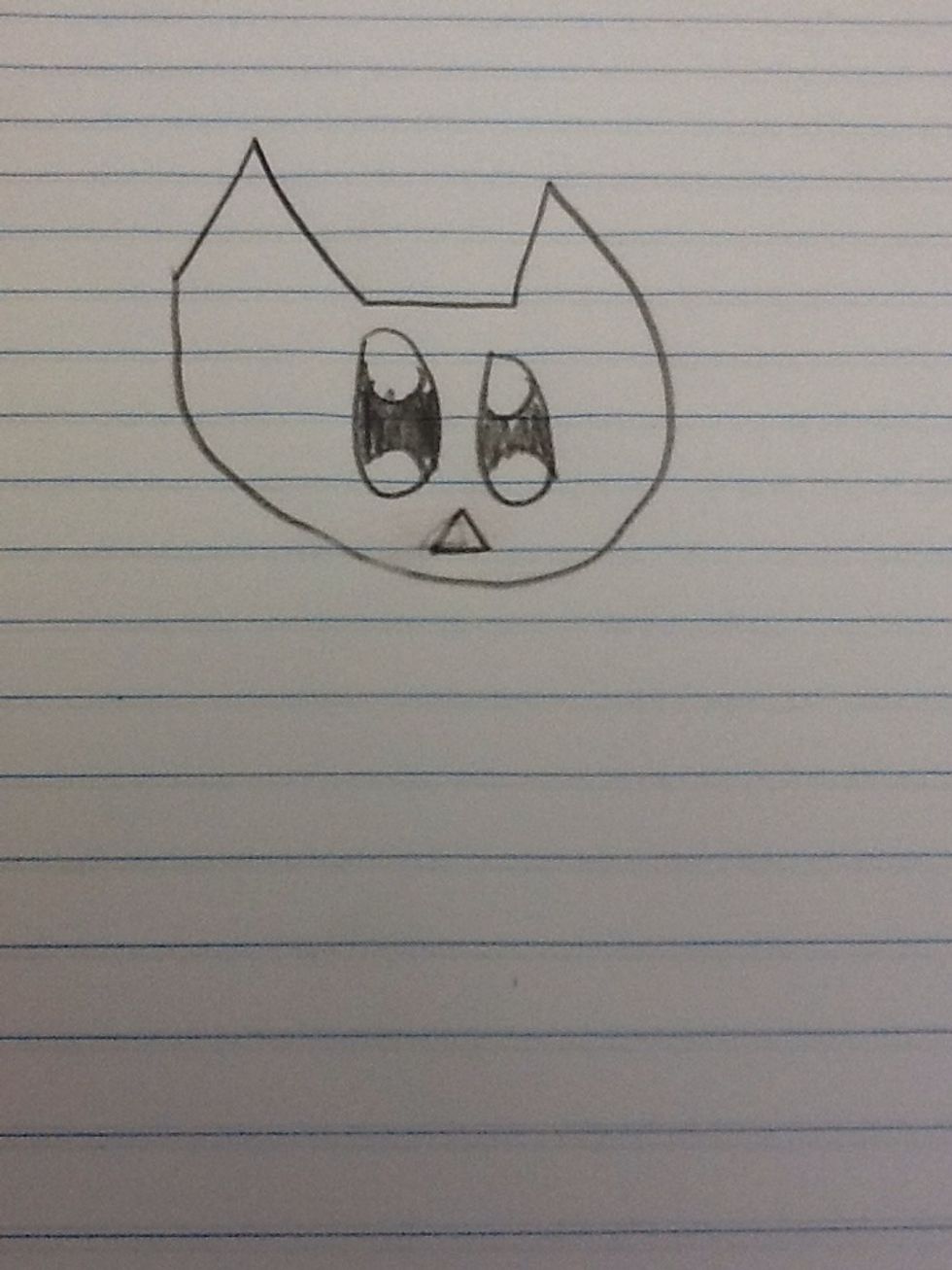 Step 6: Draw a little triangle in the face. ILLUMINATI!!!!