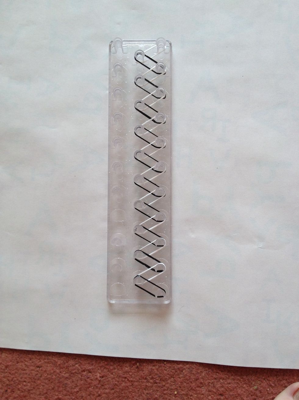 Step 6: now turn your loom over so your bands are on the right side of your loom.