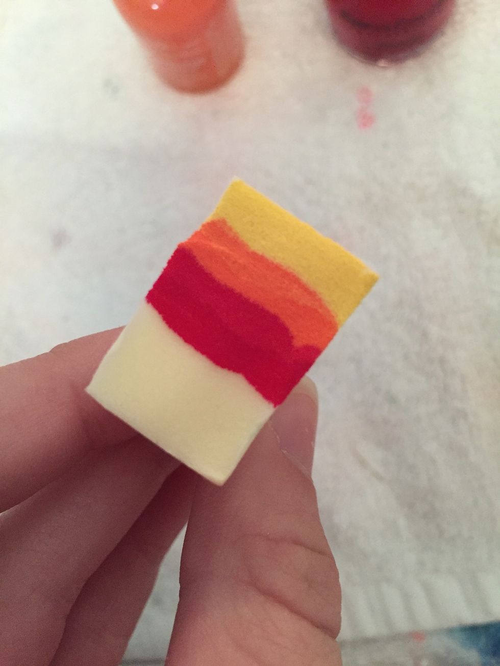 Step 6: Paint makeup sponge.