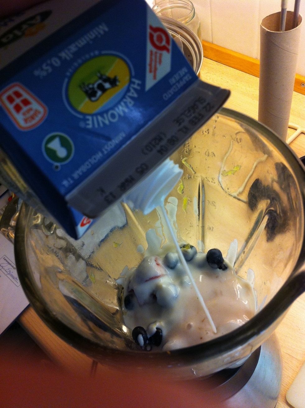 Step 6: put a little bit milk in