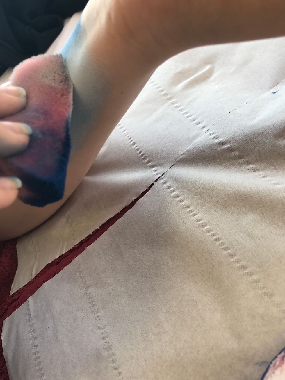 Step 6/put the other colour into your arm