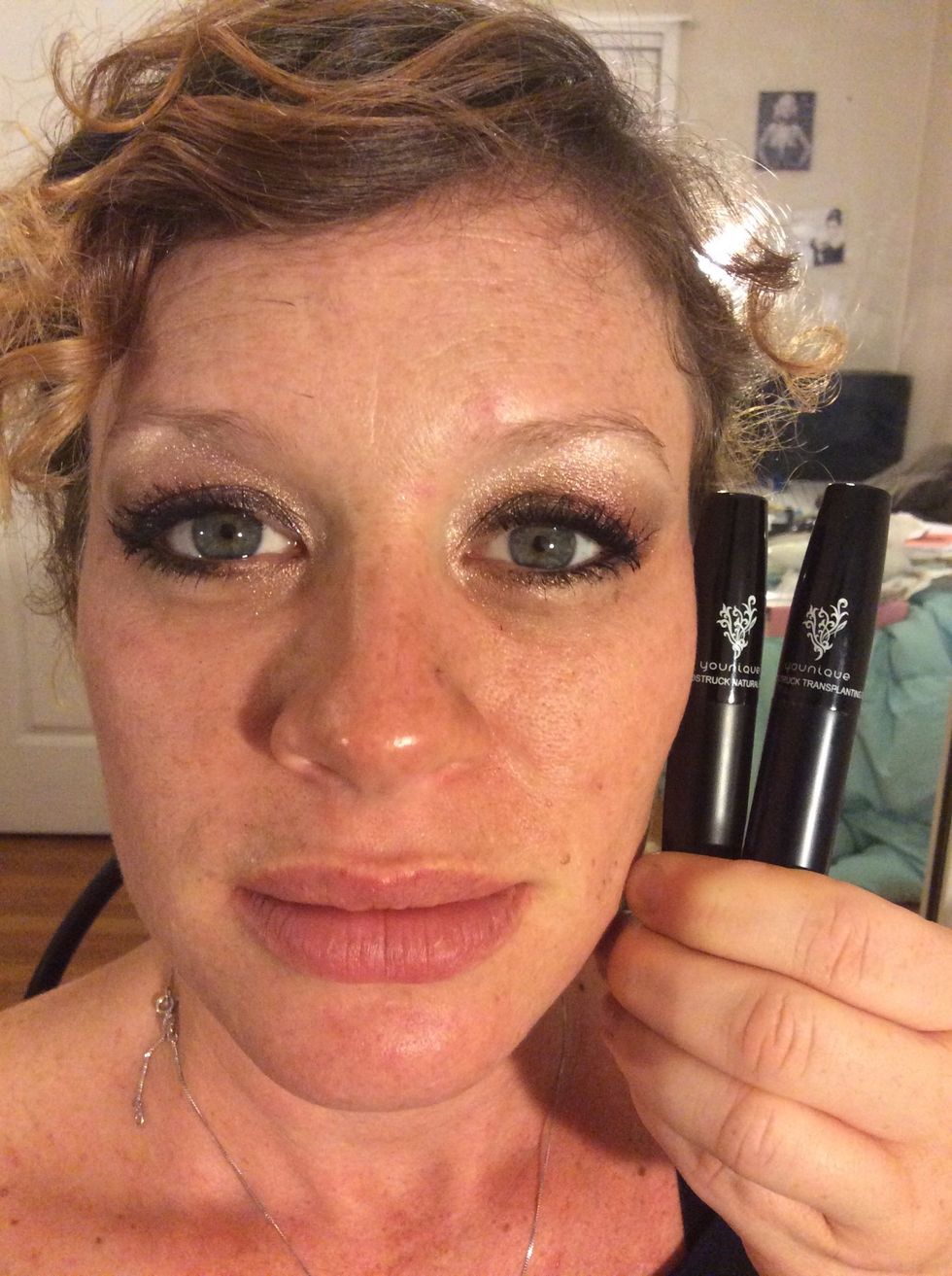 Step 7: Apply Younique's Moodstruck 3D fiber lashes to top and bottom lashes. (1st) apply the transplanting gel as base (2nd) apply the fibers (3rd) apply the transplanting gel again as top coat