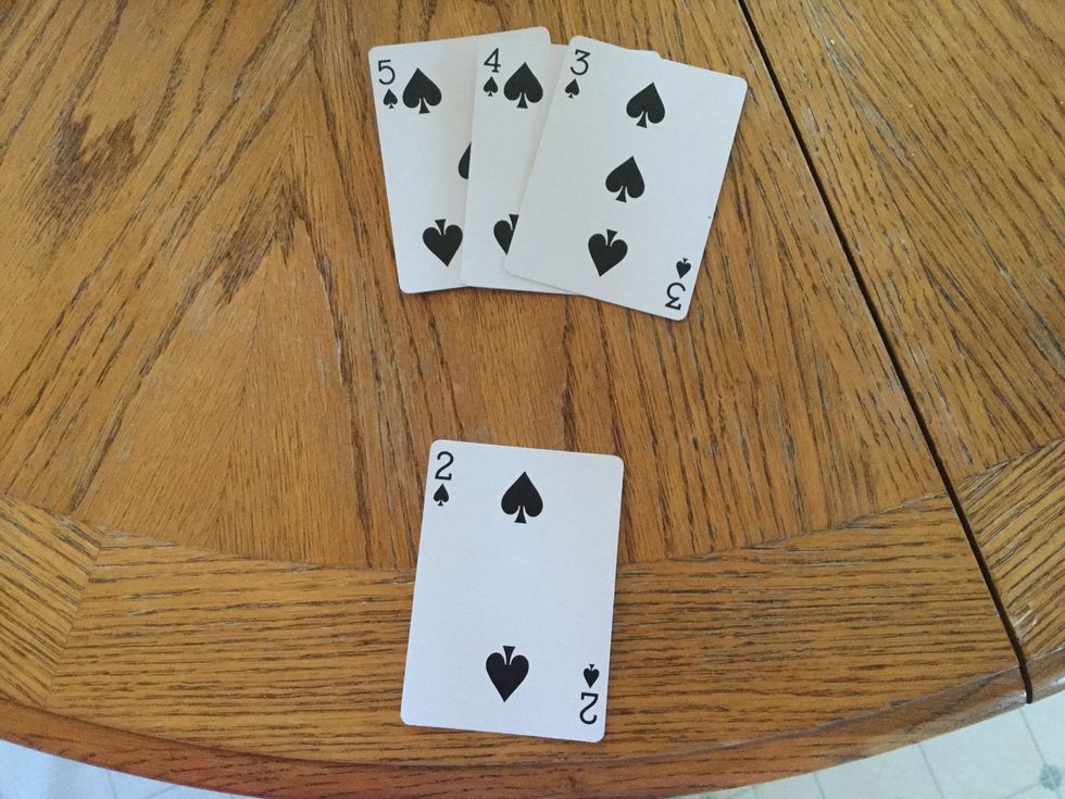 Step 7: If you have a card that you can lay on someone else\u2019s piles they\u2019ve laid down you can do that.