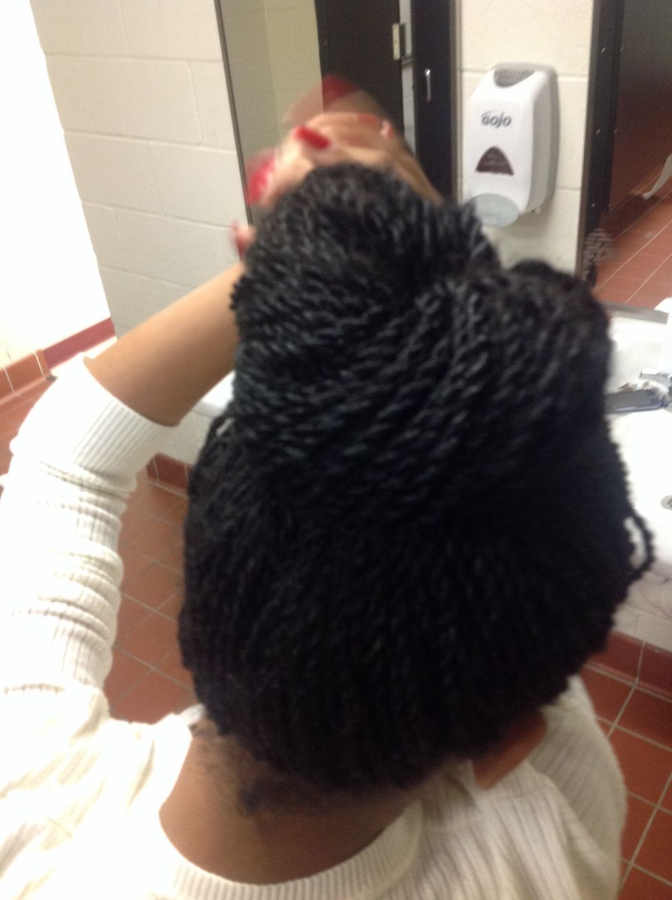 Step 7: keep twisting your hair until you reach the other side of your head.