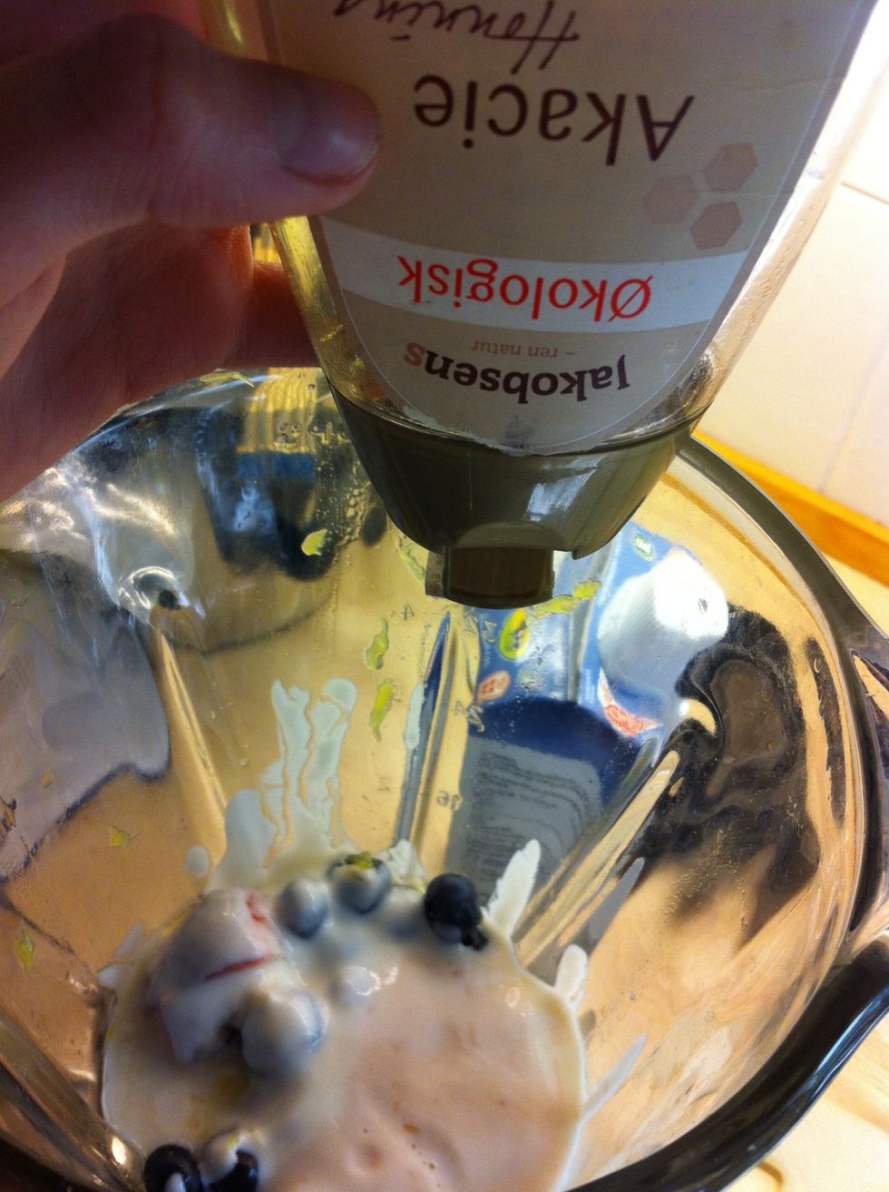 Step 7: put a little bit Honey in ( your smoothie Will be a little bit sweet)