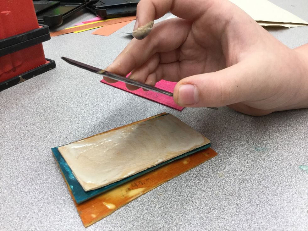 step 7: put the glued vaneers on top of each other.