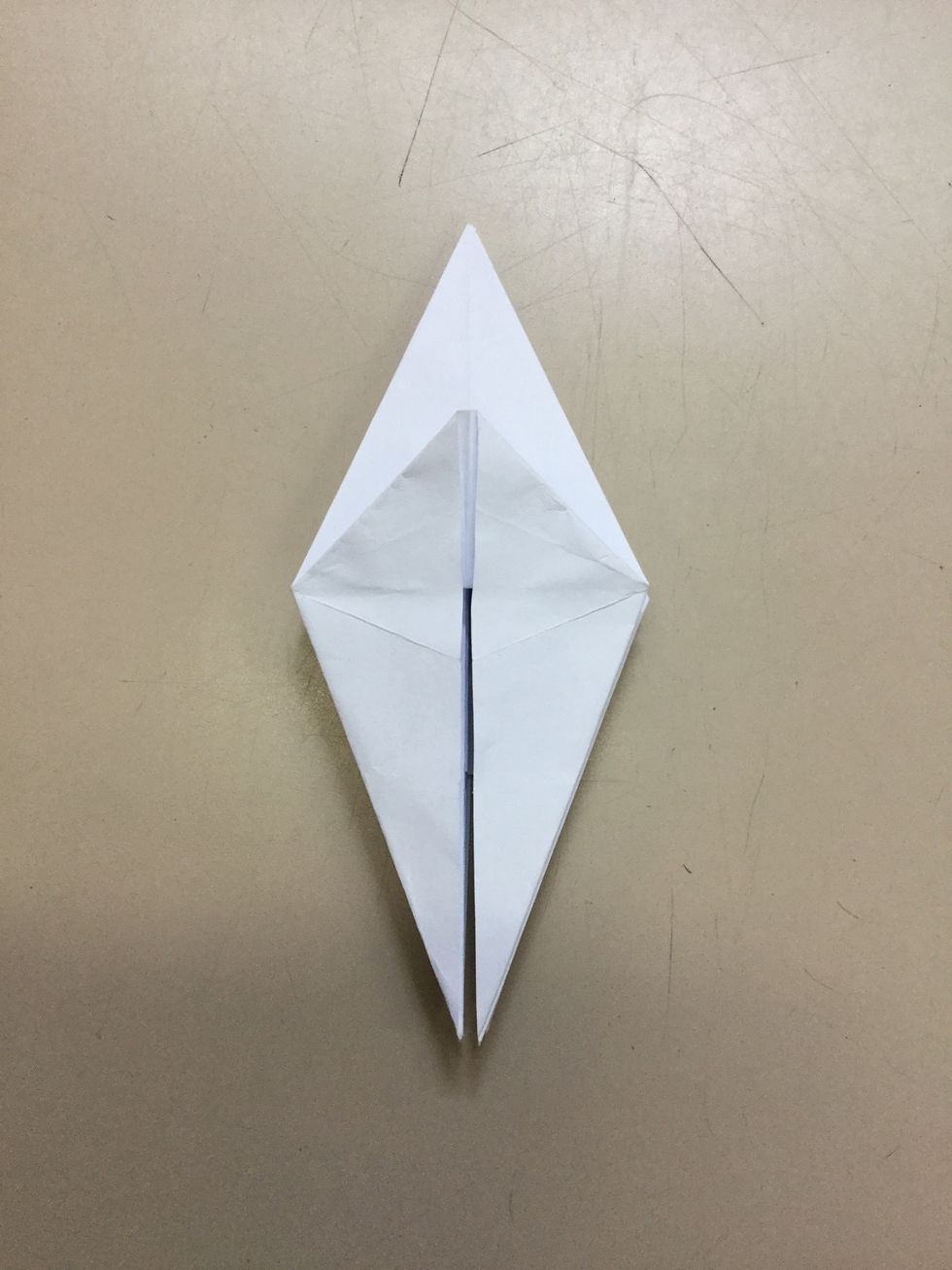 Step 7: Use your hands and unfold the folds that you had done in the previous step and lift up the the flap down the bottom and lift up. Fold and do this with the rest of the steps.