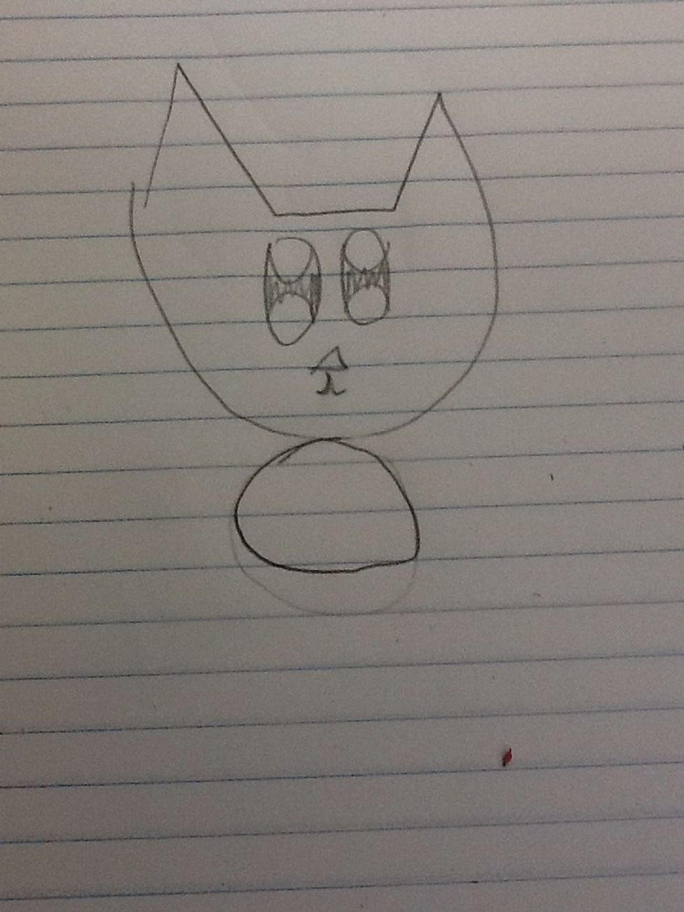 Step 8: Draw a cute little chubby circle under the head to give a realistic flair.