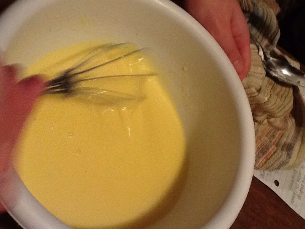 Step 8- whisk together dry pudding and milk until thickened.