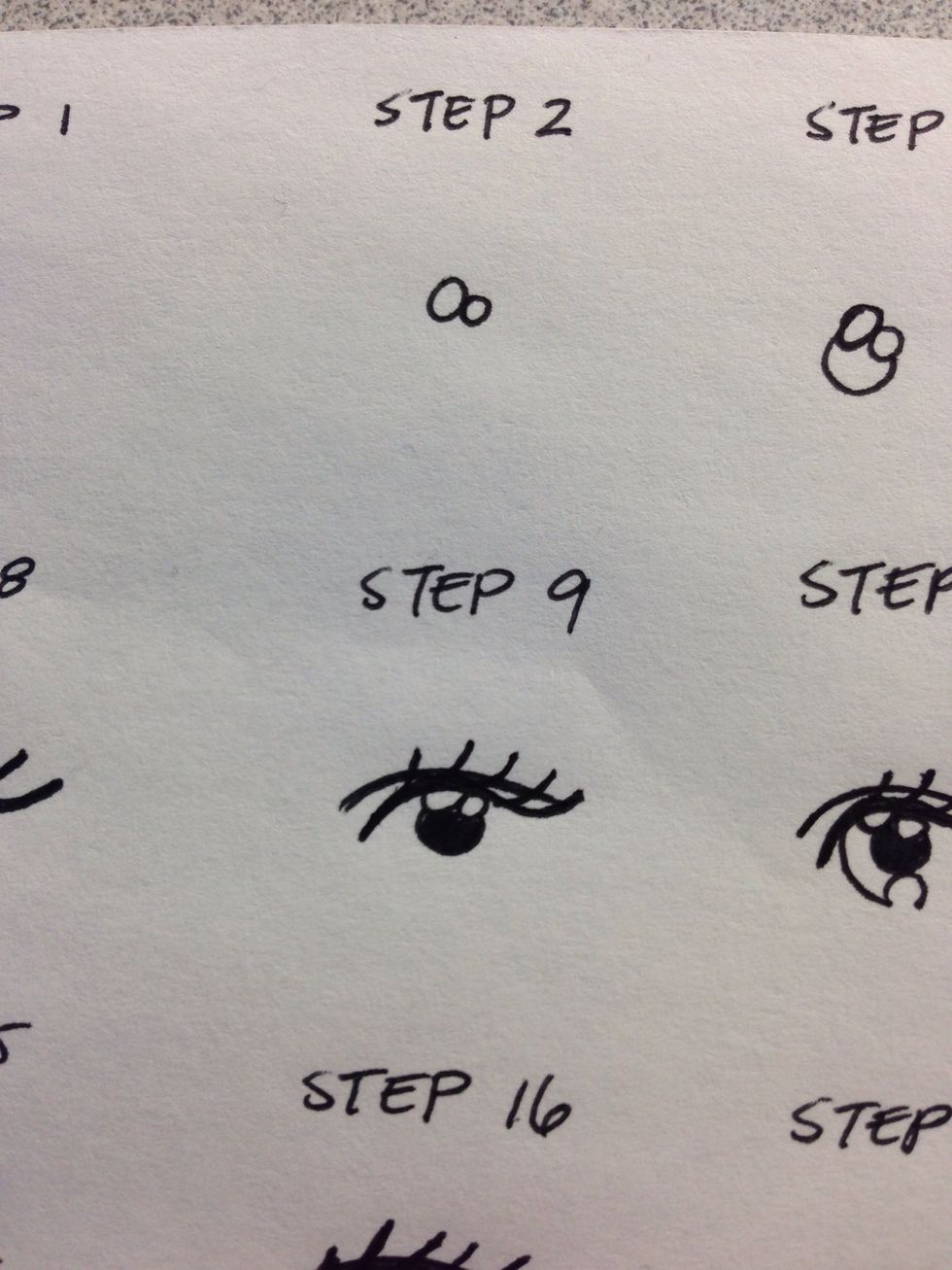 Step 9 Do u want ur eye to have a crease ? I do Draw a line above your eye line :) its ok u can go through the lashes but here u can play around with the curve and height