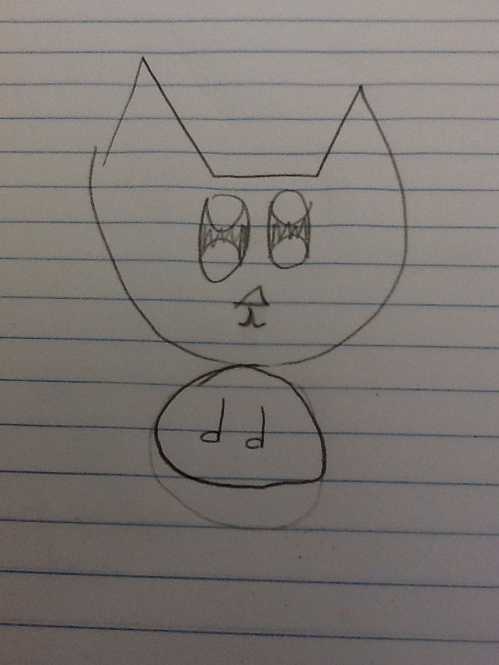 Step 9: Draw 2 d's on the body.