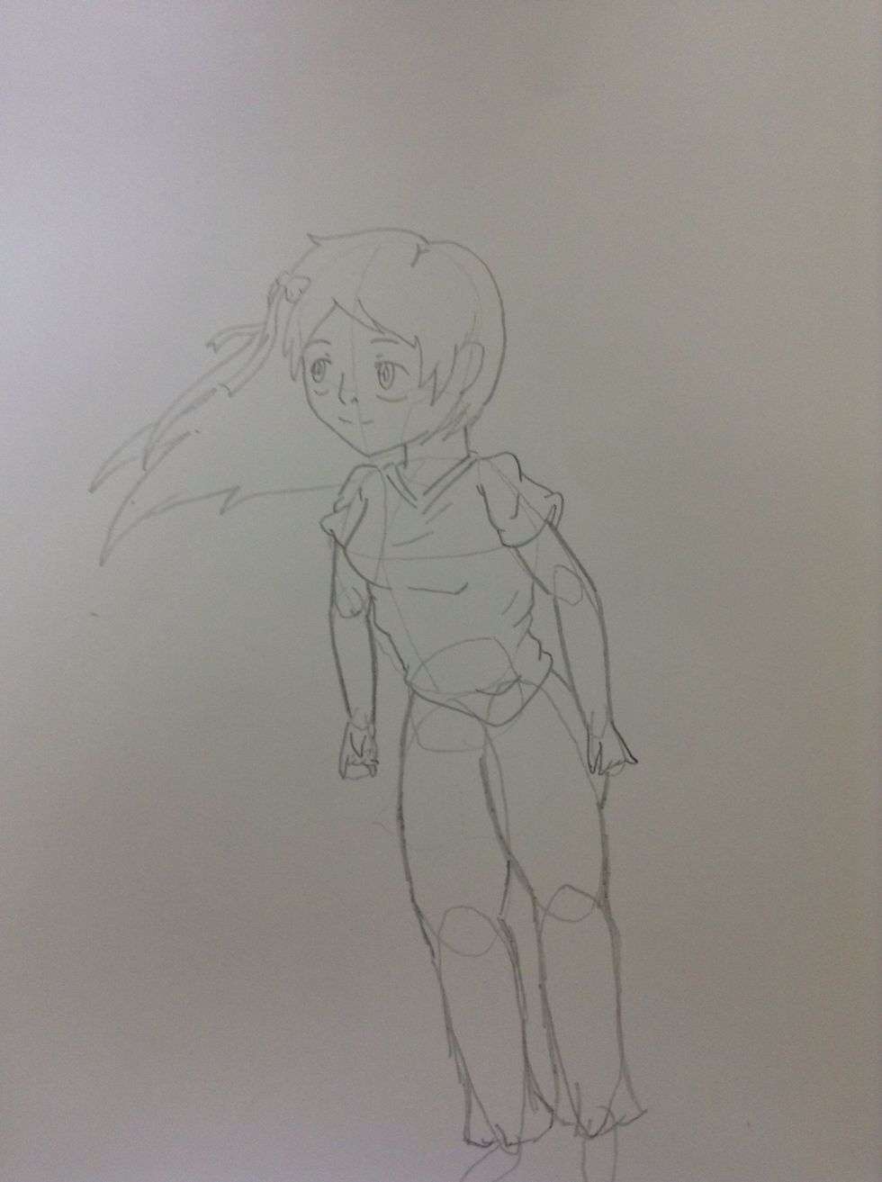 Step fifteen: sketch the arm.