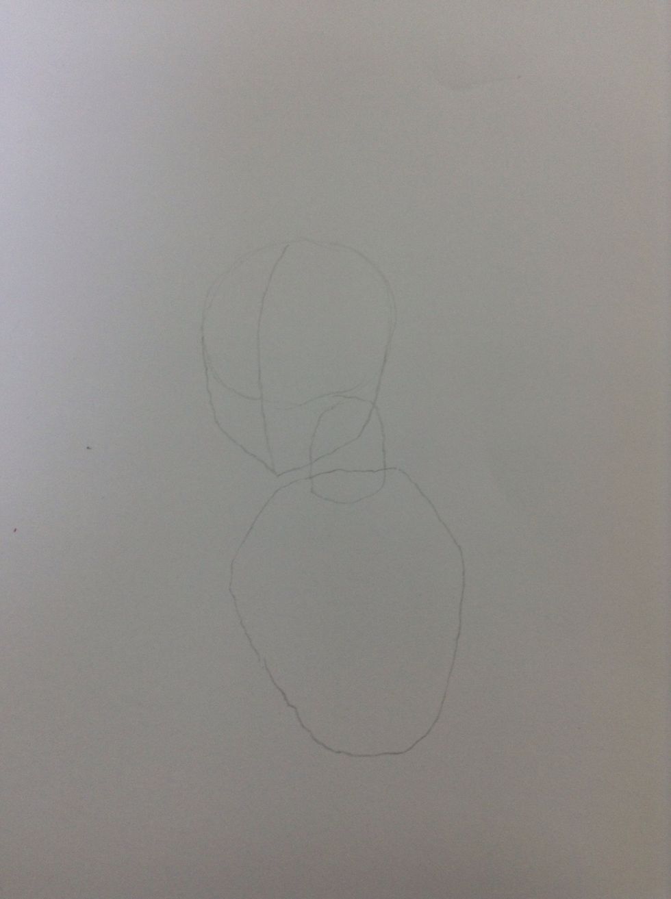 Step five: draw a slim shape to make the torso.
