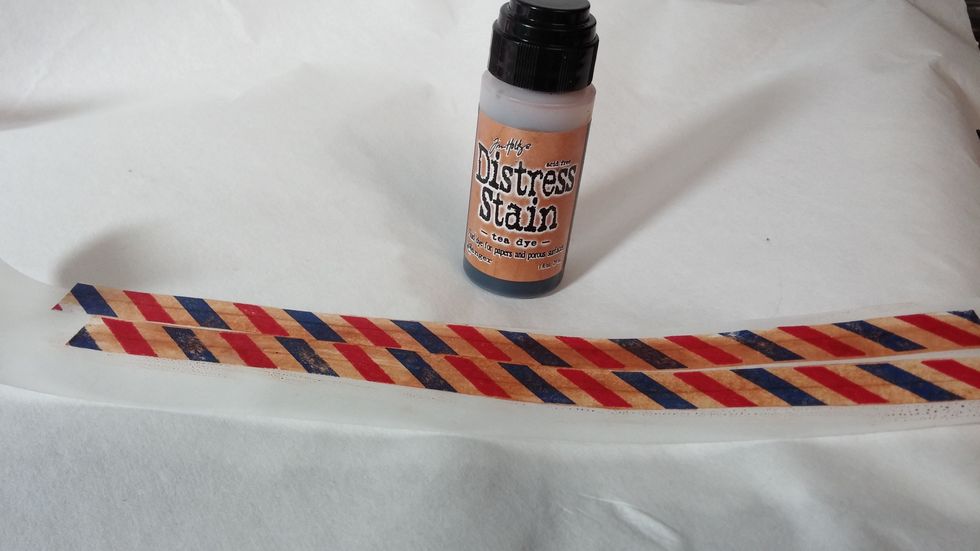 Step Four: Add Distress Stain to age the tape.