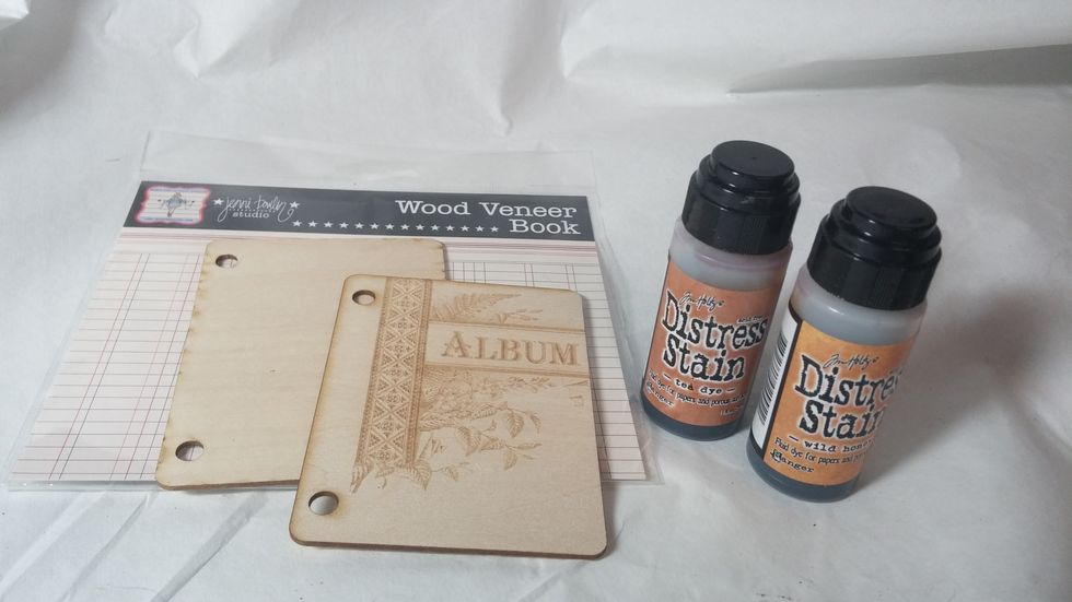 Step One: Alter your wooden cover with Distress Stain.