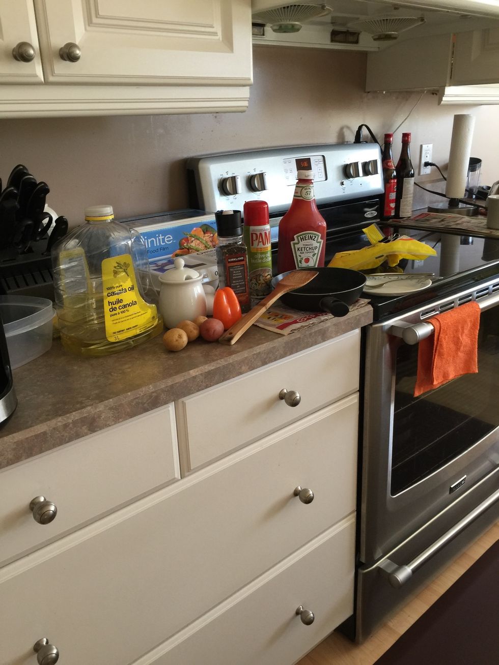 Step one,get out all your ingredients were you can see them so it's easy to reach them.