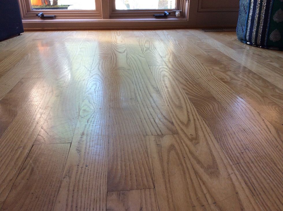 Step onto a hardwood slippery floor.