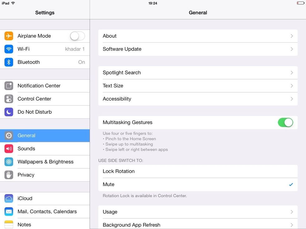 Step two, Next go to general