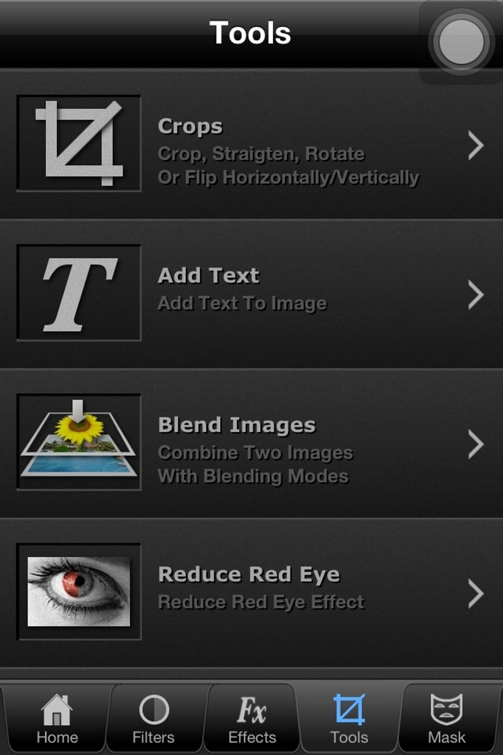 Step1: Select the Tool menu at bottom. Then choose Text