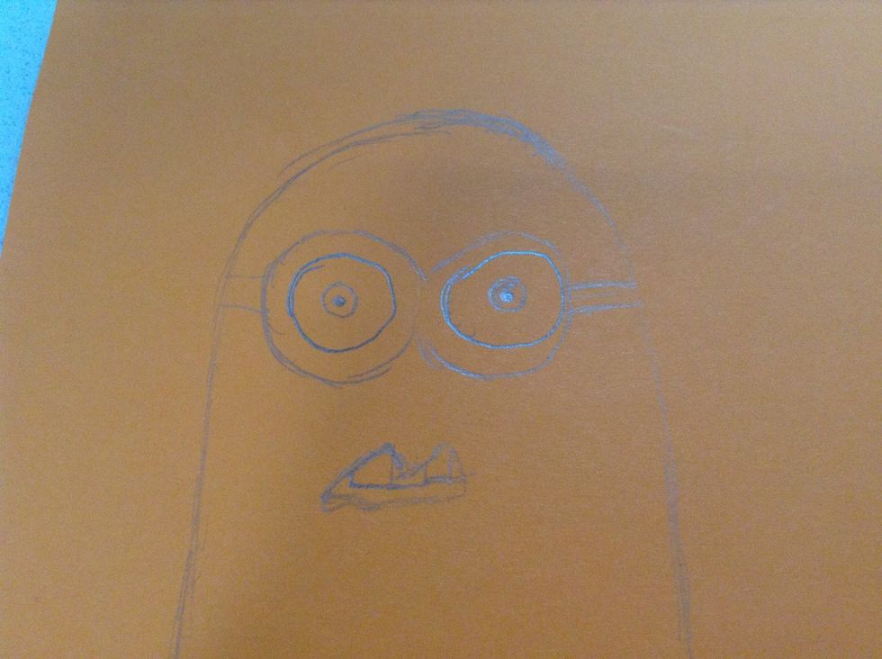 Step4. Draw a small eyes inside the glasses.