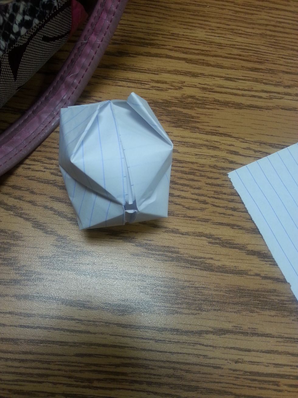 Step9: finally you should see a hole at the top of the box, now blow into it and there is your box. You can even decorate it.